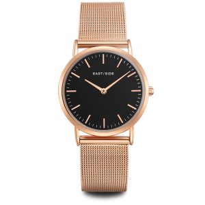 Eastside Womens Feminine Quartz Rose Gold Stainless Metal Watch Steel Composite – One Measurement