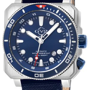 Gv2 Mens XO Submarine 4542 Swiss Automated, Sellita SW200 Motion Authentic Blue Canvas Watch Luminous – One Measurement