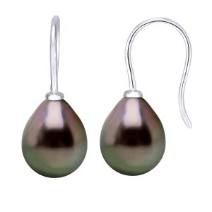 Diadema Womens – Earrings  Silver and Real Tahitian Pearls – Natural – One Size