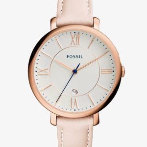 Fossil Jacqueline Date Blush Leather Strap Watch ES3988