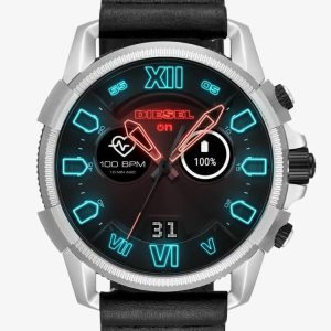 Diesel Mens Full Guard 2.5 Touchscreen Leather Strap Smartwatch DZT2008