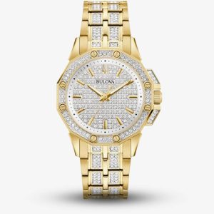 Bulova Ladies Octava Crystal Two Tone Watch 98L302