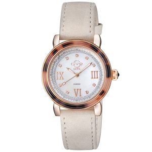 Gv2 WoMens Marsala Tortoise Swiss Quartz Mother Of Pearl Dial IP RG Bracelet Watch – Rose Gold Leather – One Size