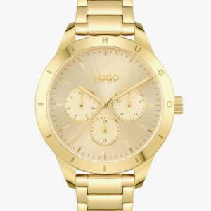 HUGO #Friend Gold Tone Bracelet Watch 1540091