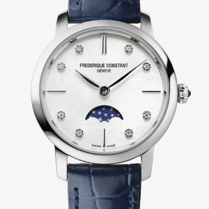 Frederique Constant Ladies moonphase Blue Strap Watch FC-206MPWD1S6