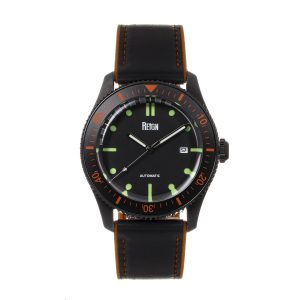 Reign Mens Elijah Automatic Rubber Inlaid Leather-Band Watch W/Date – Multicolour Stainless Steel – One Size