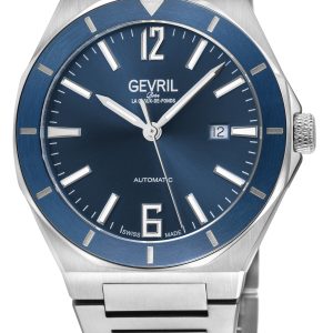 Gevril Mens Top Line 48401B Swiss Computerized Sellita SW200 Watch – Silver – One Measurement