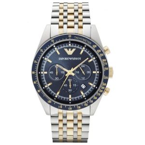 Armani Mens AR8030 Watch – Silver & Gold – One Dimension