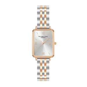 Victoria Hyde London Womens Rectangle Ladies Watch Green Dial Analogue Quartz Wristwatch with Stainless Steel Bracelet, rose gold – One Size