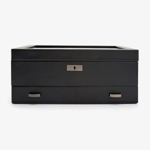 WOLF Axis Powder Coat 10 Piece Watch Box With Drawer 488203