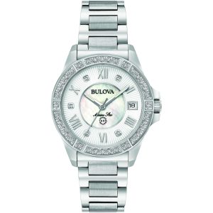 Bulova Marine Star WoMens Silver Watch 96R232 Stainless Steel – One Size