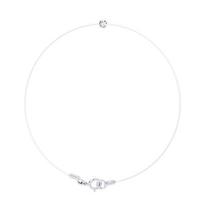 Diadema Womens – Bracelet – Transparent Nylon – Real Diamond – White – One Size