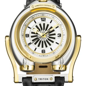 Gevril Mens GV2 Triton Silver Dial Calfskin Black Leather Swiss Automatic Watch – One Size