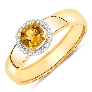 Rafaela Donata Womens Khushi Female Sterling Silver Ring – Gold – Size N