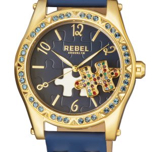 Rebel WoMens Gravesend Navy Dial Leather Watch – One Size