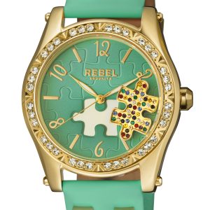 Rebel WoMens Gravesend Teal Dial Leather Watch – One Size