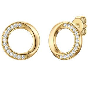 Rafaela Donata Womens Feminine Sterling Silver Earring – Gold – One Dimension