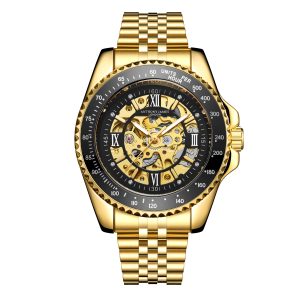 Anthony James Mens Hand Assembled Limited Edition Tachymeter Sports Automatic Gold Stainless Steel – One Size
