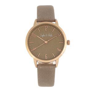 Sophie & Freda Womens and Vancouver Leather-Band Watch – Tan – One Size