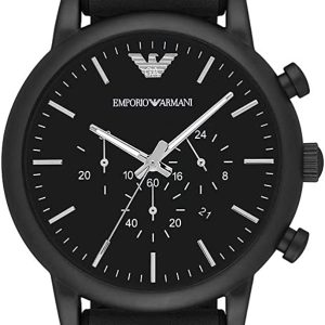 Emporio Armani Luigi Mens Black Watch AR1970 Leather (archived) – One Size