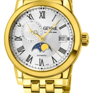 Gevril Mens Madison Moon phase Open Heart Swiss Automatic Sellita SW285-B Watch – Gold – One Size
