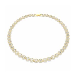 Swarovski Una Angelic Spherical Minimize Gold Tone Plated Tennis Necklace 5720505