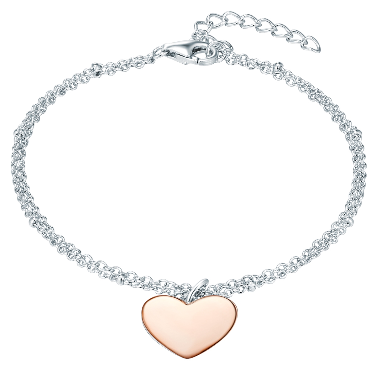 Rafaela Donata Womens Female Sterling Silver Bracelet - Silver & Rose Gold - Size 20 cm