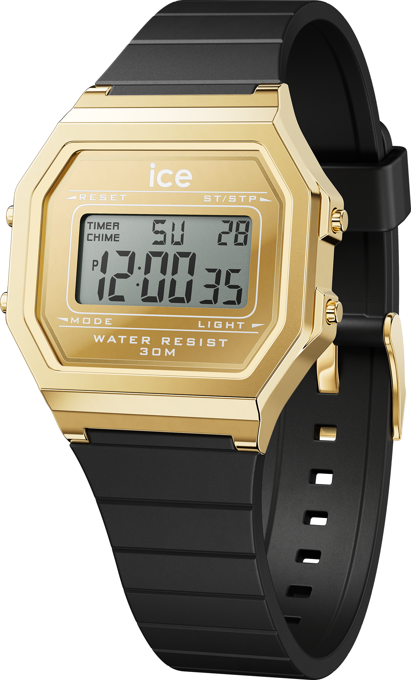 Ice-Watch Ice Watch Ice Digit Unfashionable - Steel Gold Reflect - Black Unisex's 022731 Silicone - One Measurement