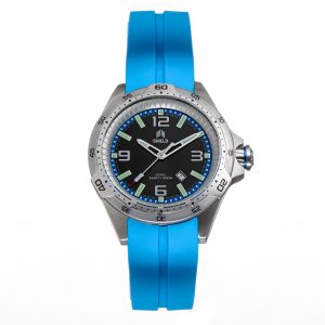 Shield Mens Vessel Strap Watch w/Date – Sky Blue Stainless Steel – One Size