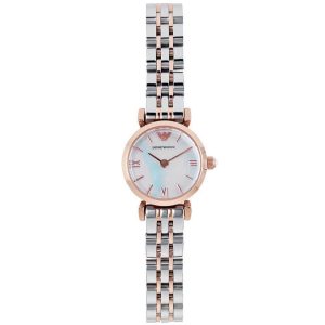 Armani Womens Ladies AR1764 Watch – Silver & Rose Gold Stainless Steel – One Size