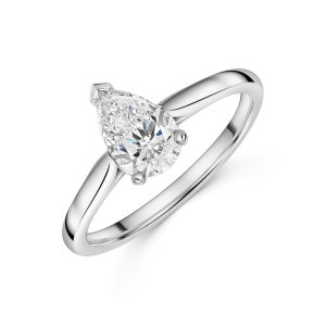Platinum Lab Grown 1.00ct pear Diamond Solitaire