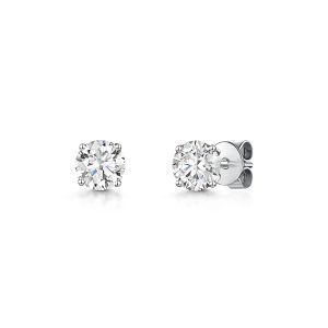 Platinum Lab Grown 1.00ct Spherical Sensible Diamond Solitaire Earrings