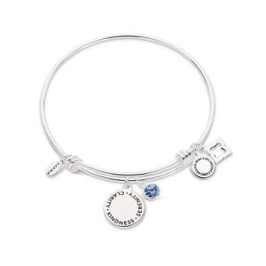 Karma September Birthstone Bangle – Silver