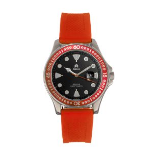 Shield Mens Freedive Strap Watch w/Date – Orange Stainless Steel – One Size