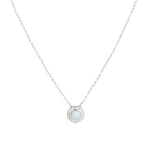 Argento Silver Opal Halo Necklace