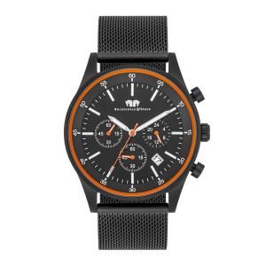 Rhodenwald & Söhne Mens Stainless-steel Watch – Black Stainless Metal (archived) – One Dimension