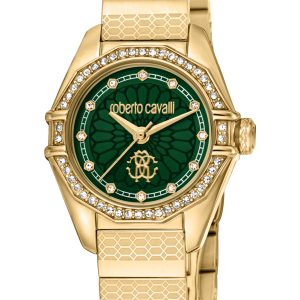 Roberto Cavalli Womens RC5L054M0065 Women Quartz Dark Green Stainless Steel 5 ATM 26 mm – One Size