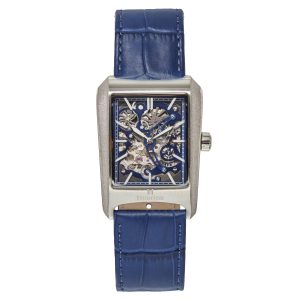Heritor Automated Mens Wyatt Skeleton Watch – Blue Stainless Metal – One Dimension