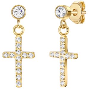 Eastside Womens Feminine Chrome steel Earring – Gold – One Dimension