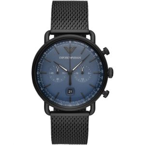 Emporio Armani Mens’ Aviator Watch AR11201 – Silver Metal – One Size