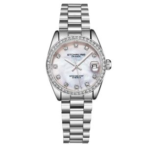 Stührling Womens Lineage 3936 Quartz 31mm Fashion – Silver – One Size