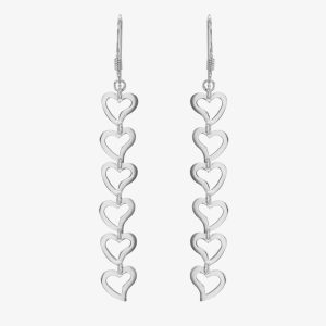 Sterling Silver Open Heart Dropper Earrings 8.54.0939