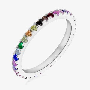 Sterling Silver Crystal Rainbow Eternity Ring (L) 8.84.9841 L