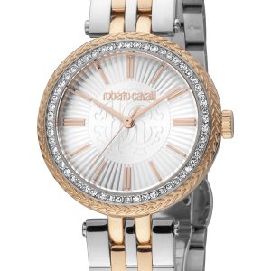 Roberto Cavalli RC5L031M0105 Womens Quartz Silver Stainless Steel 5 ATM 30 mm Watch – Silver & Gold – One Size