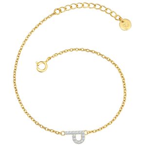 Glanzstücke München Womens Feminine Sterling Silver Bracelet – Gold – One Measurement