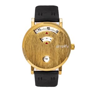 Simplify Unisex The 7000 Leather-based-Band Watch – Gold Stainless Metal – One Dimension