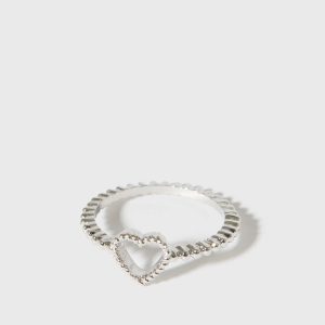 Silver Textured Center Ring New Glance