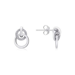 Argento Silver Small Connected Circle Earrings – 925 Silver