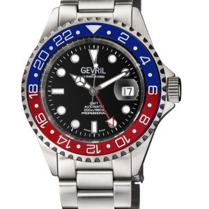 Gevril 4952A Mens Wall Street Swiss Automatic 3 Hands, SW200 Movement Watch – Silver – One Size