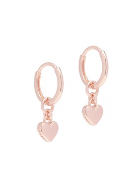 Ted Baker Rose Gold Tiny Center Huggie Earrings